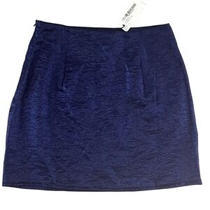Nasty Gal Shimmer Mini Skirt Navy Blue Women's Size 4 NWT Party Going‎ Out Club